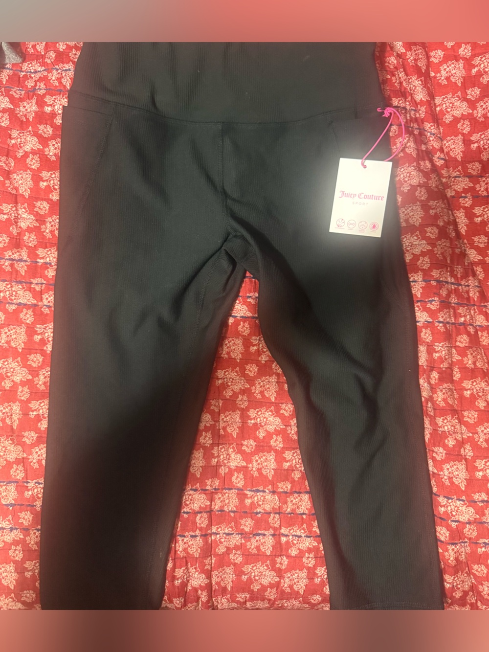 Juicy Couture Black Ribbed Leggings